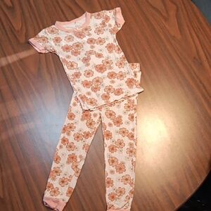 Adorable Floral Kids Pajama Set - Pink